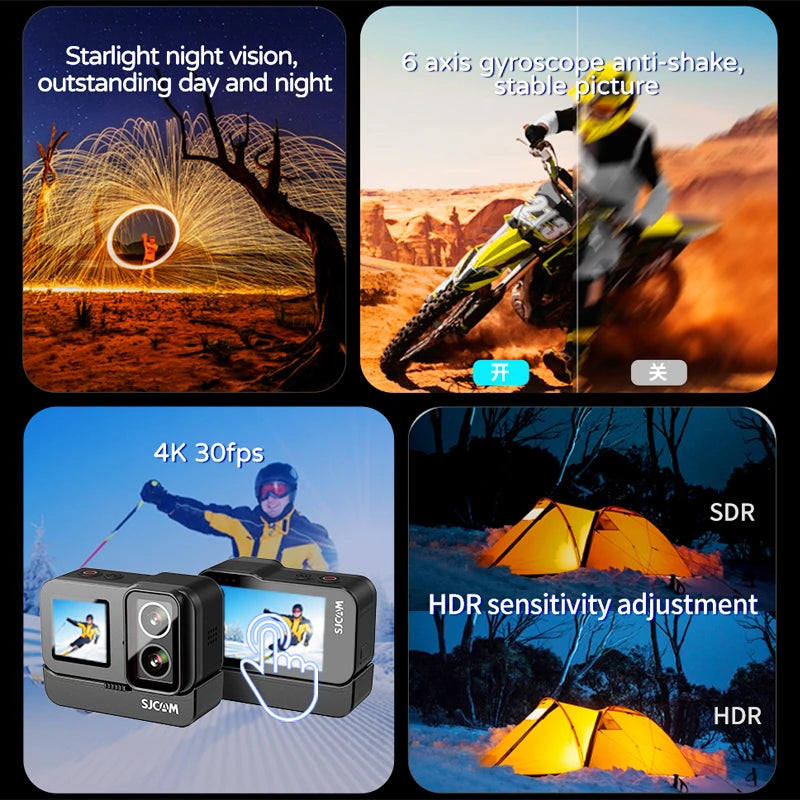 4K Dual Lens Waterproof Action Camera with 32GB Card