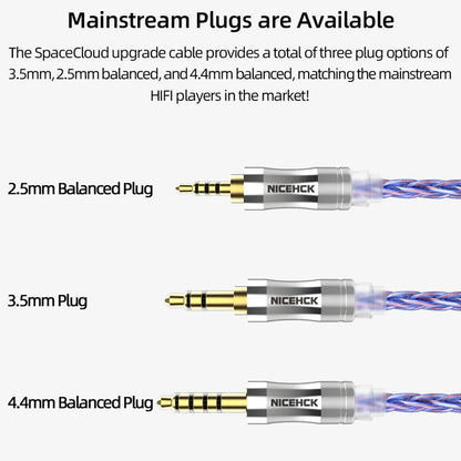 6N Litz Silver Plated OCC Earphone Cable 4.4mm 2Pin