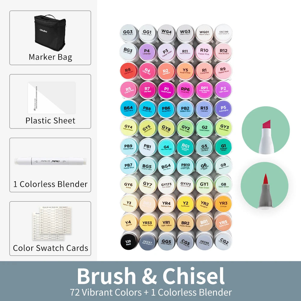72 Colors Drawing and Manga Marker Pen Set