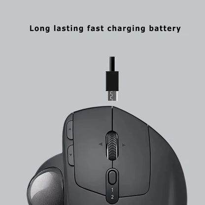 Wireless Ergonomic Trackball Mouse Adjustable Design Bluetooth