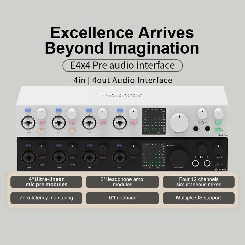Pre-Professional 8 Channel Audio Interface with 4 LoopBack