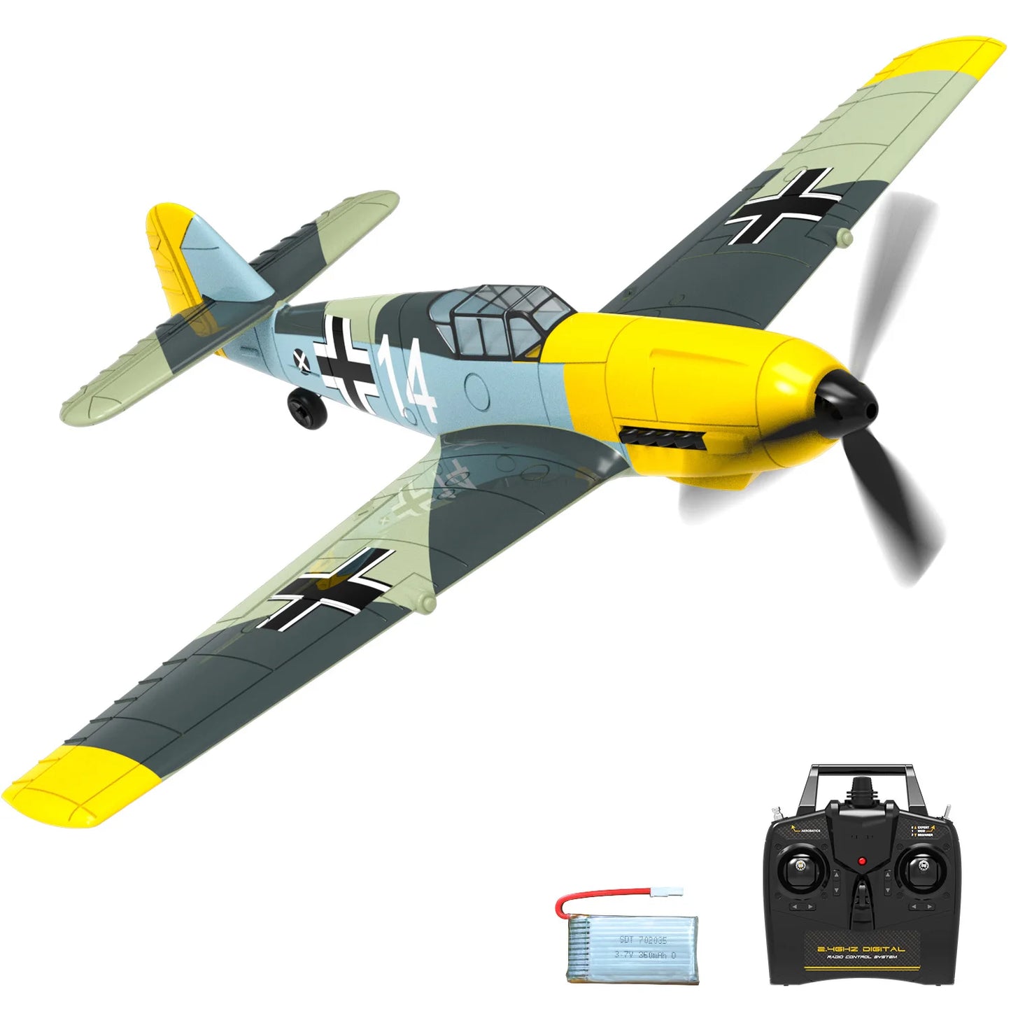 RC Fighter Plane 400mm Wingspan with One-Key Aerobatics