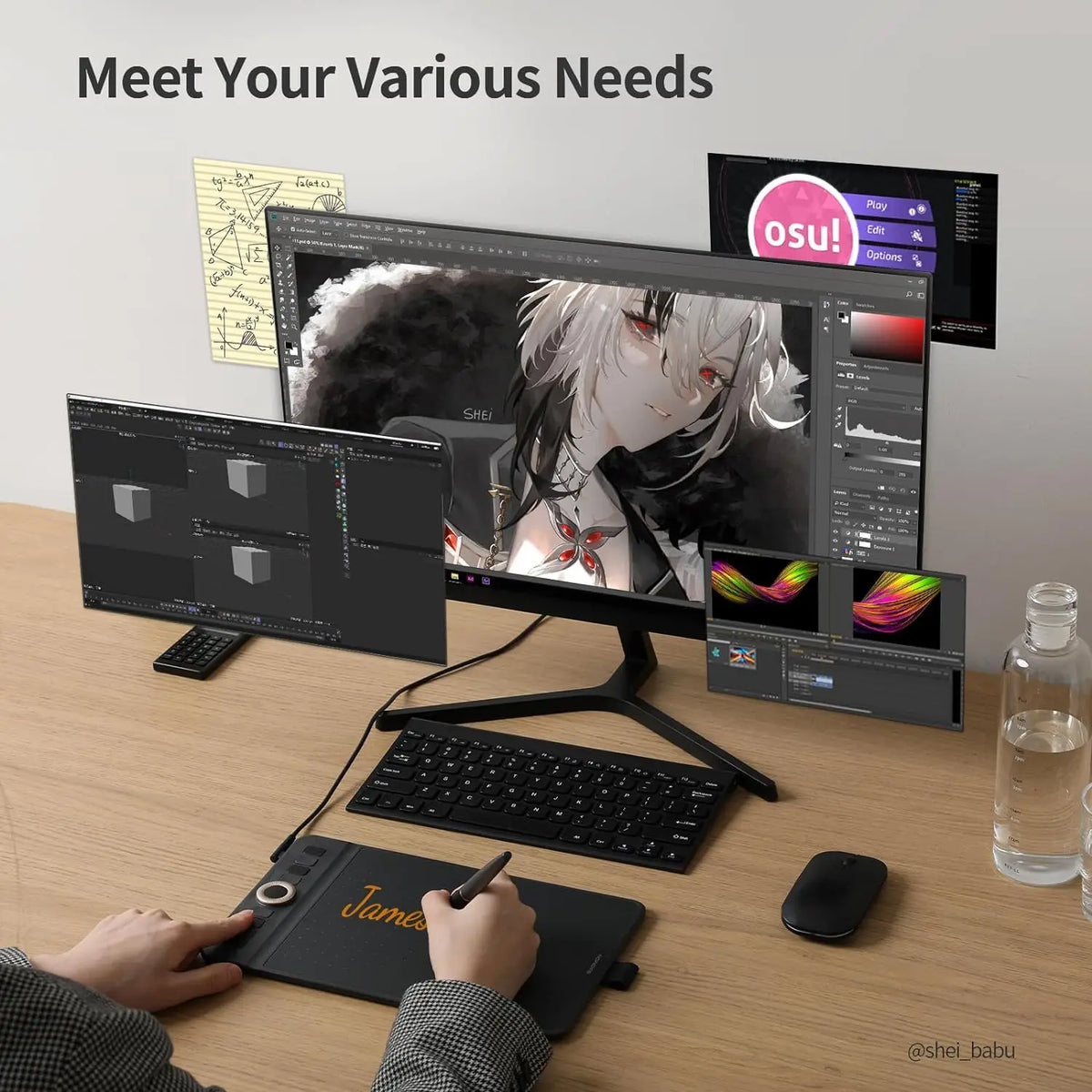 Bluetooth Graphics Tablet 16K Pressure Levels Android Compatible