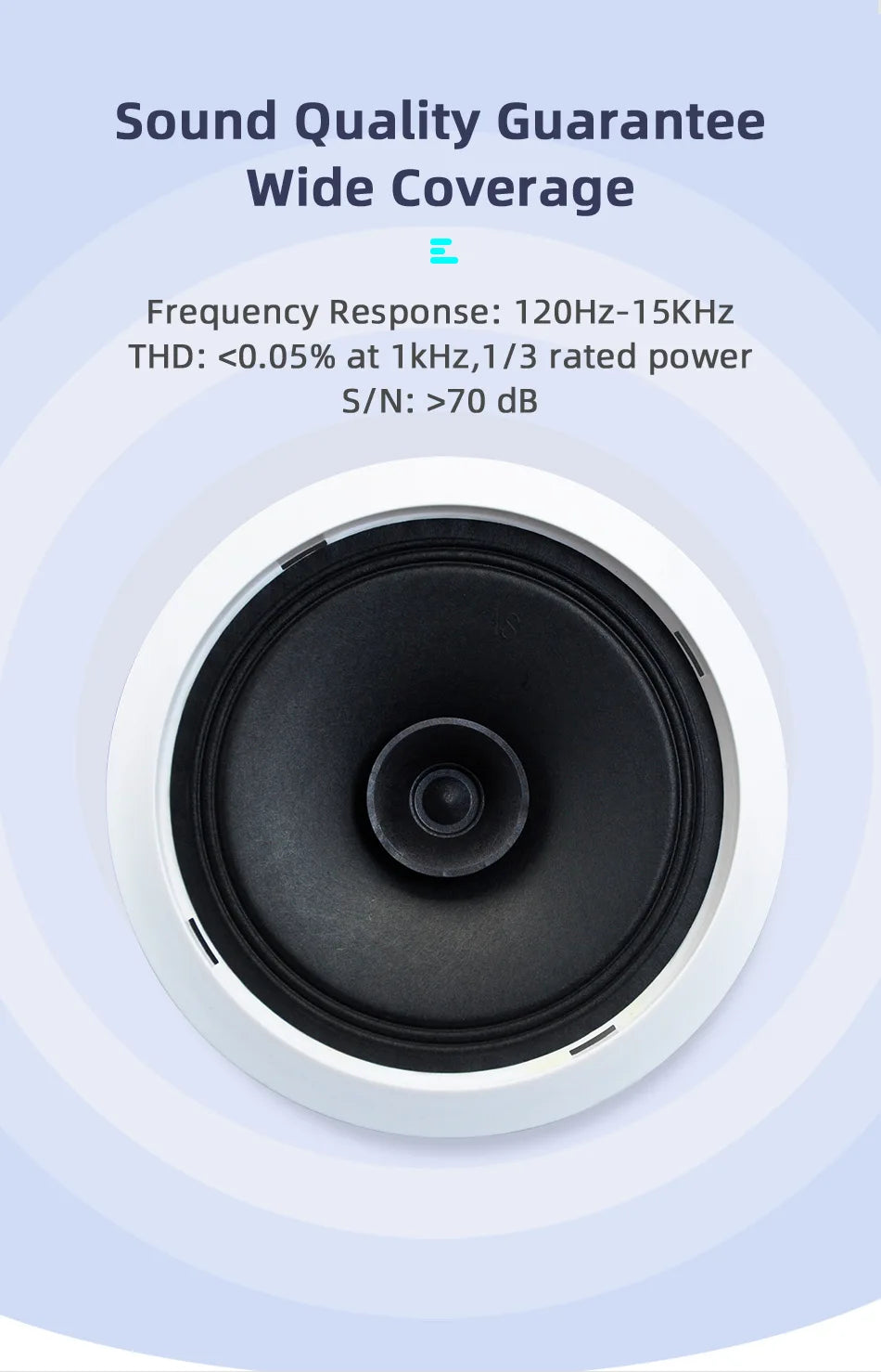 Wireless Ceiling Speaker Set with Amplifier and Passive Units