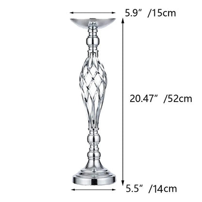 10-Piece Silver Flower Stand 52cm Wedding Centerpiece