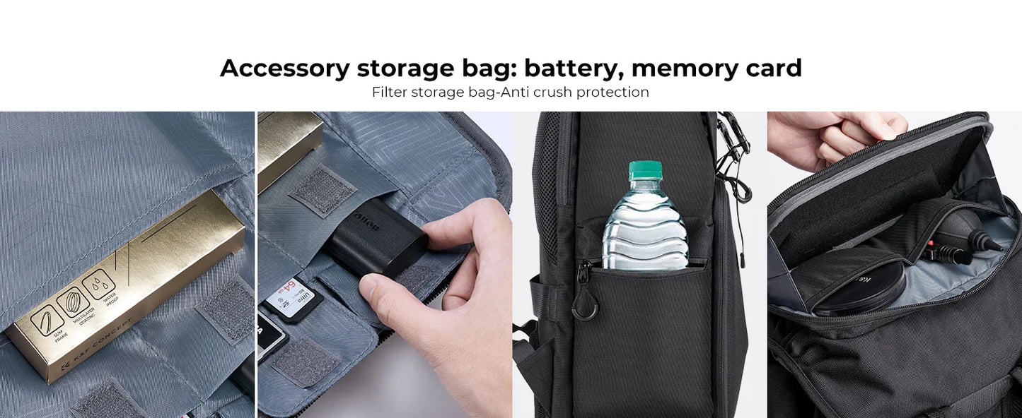 Gray 25L Camera Laptop Backpack for DSLR & Mirrorless