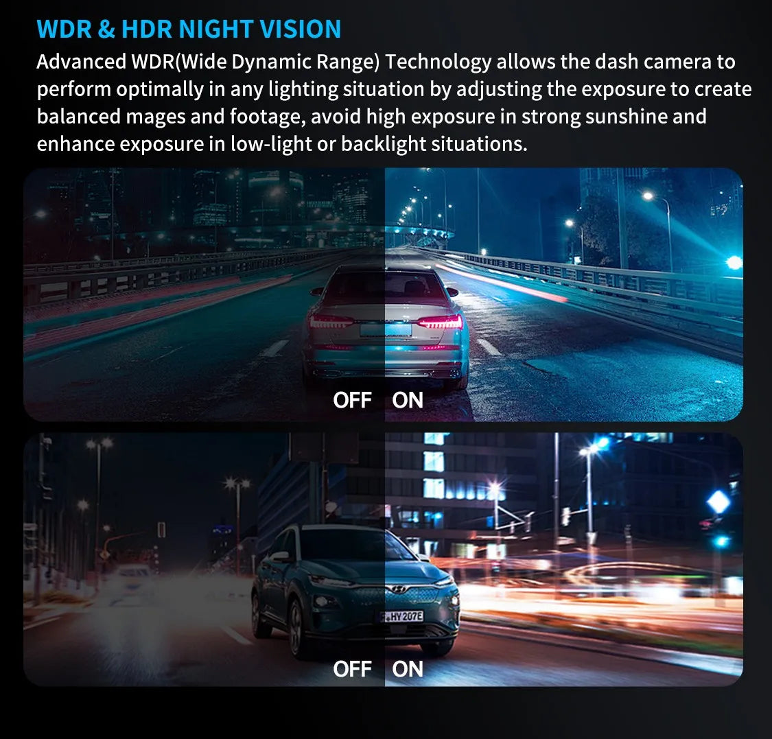 4K 4 Channel Car Dash Cam WiFi GPS 128GB