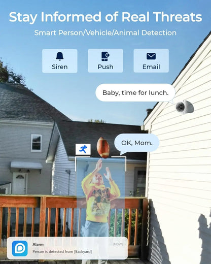 16MP Ultra HD Security Camera IP67 Spotlight 180°