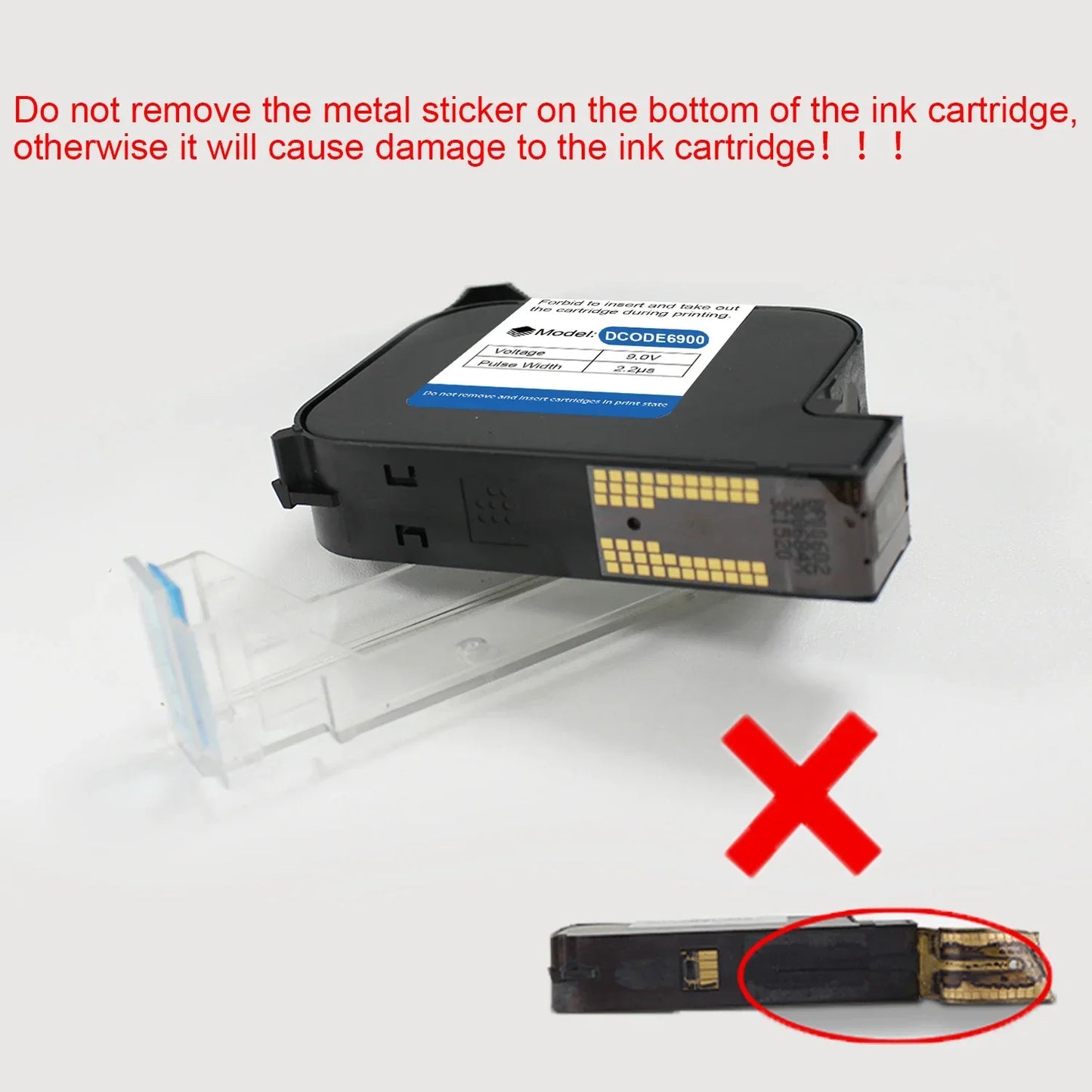 12.7mm Handheld Inkjet Printer Ink Cartridge Fast-Drying Black 3 Pack