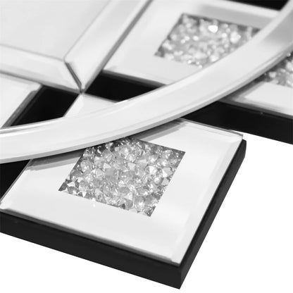 60cm Decorative Crystal Diamond Wall Clock Silver