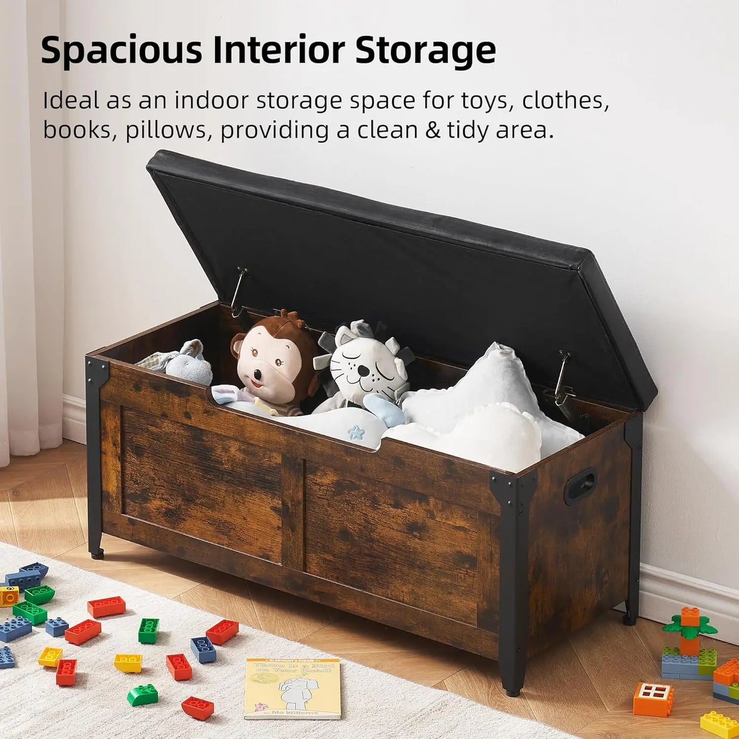 Retro Storage Chest Ottoman Bench Bedroom & Entryway