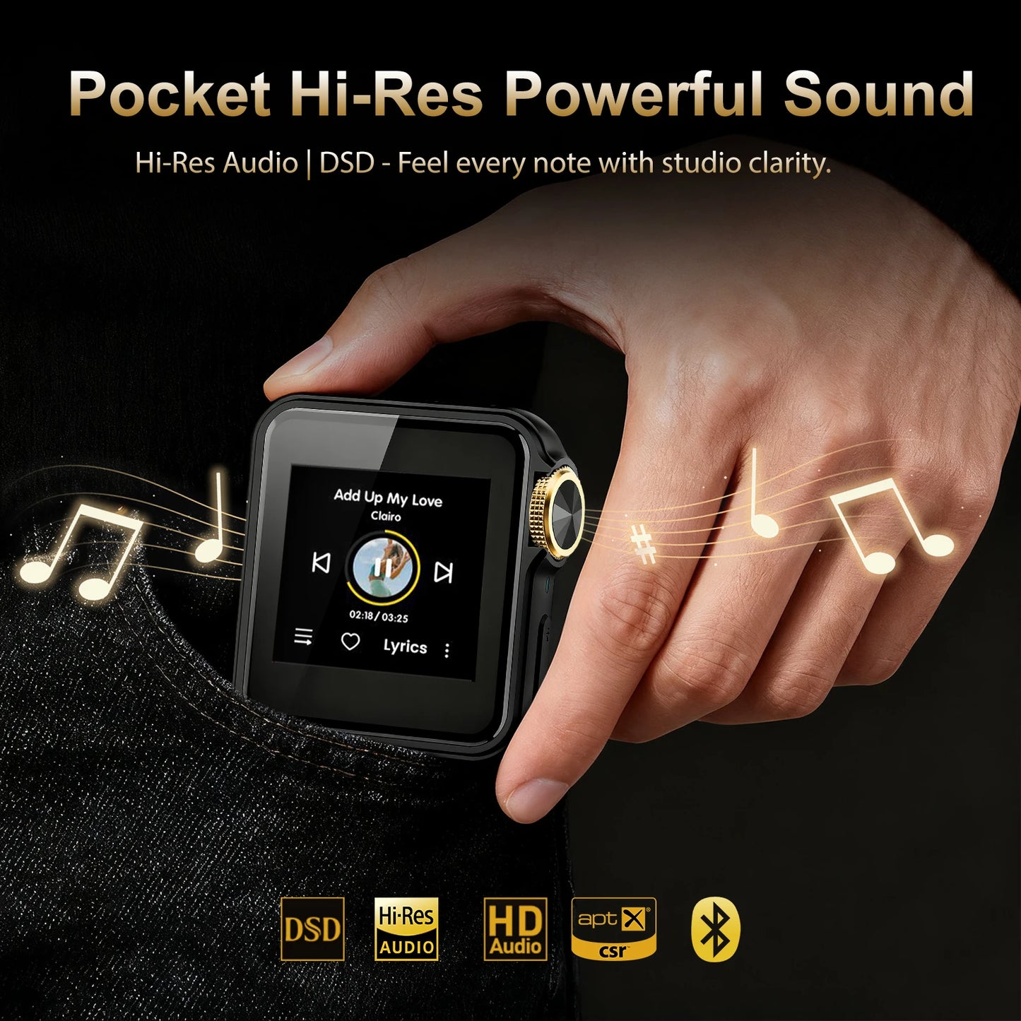 64GB Portable HiFi MP3 Player Bluetooth LDAC DSD256 FLAC