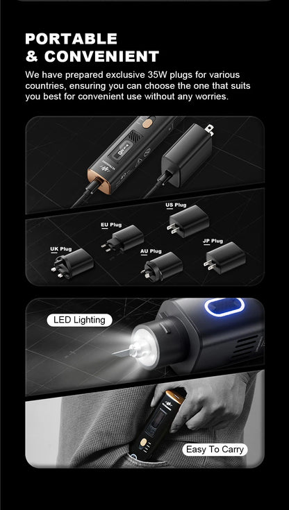 40KHz Ultrasonic Cutter Polisher Pro Kit with OLED Display
