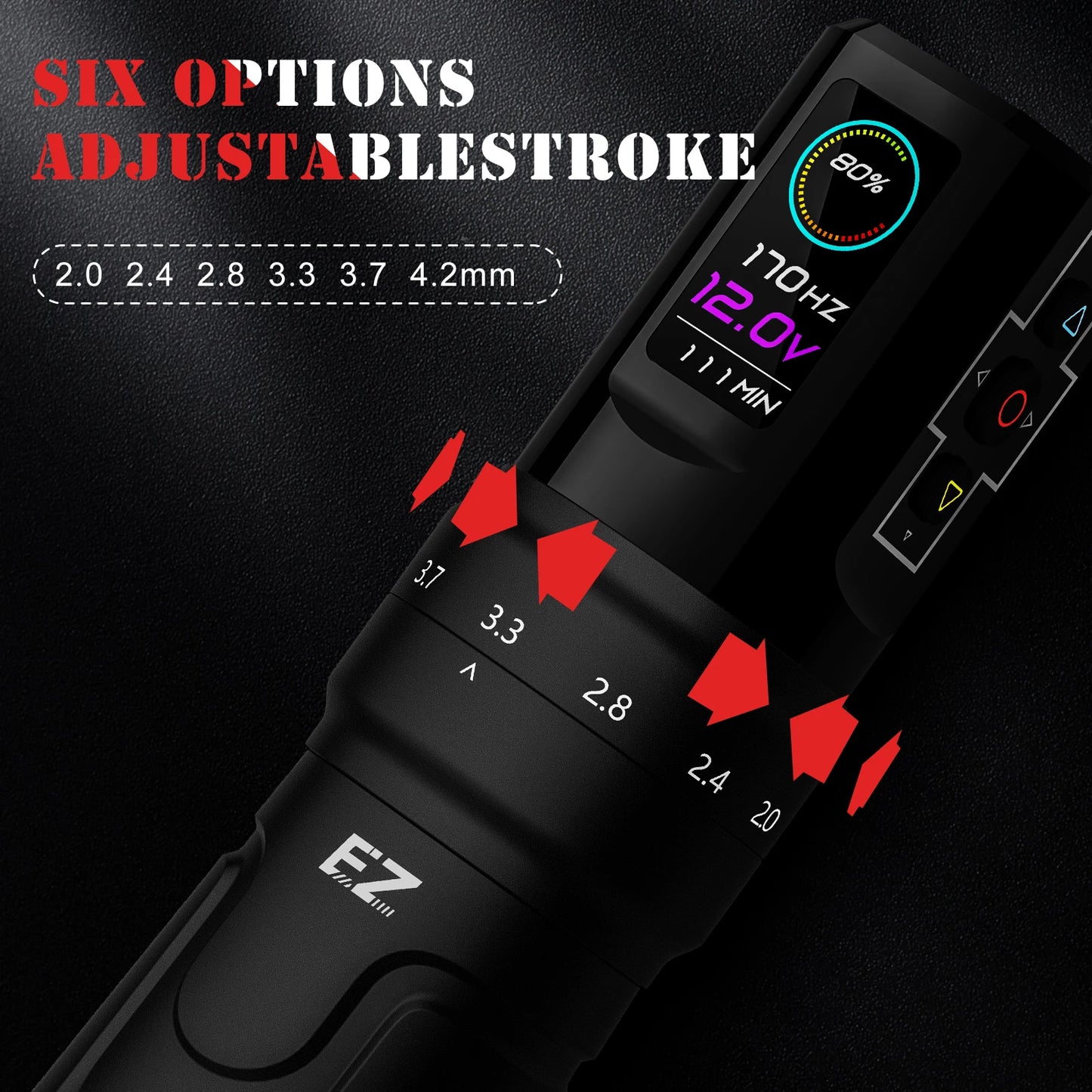 Wireless Rechargeable Tattoo Pen Kit 50pcs Gloss Red