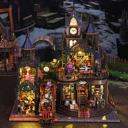 DIY Wooden Miniature Dollhouse Kit with Music and Lights