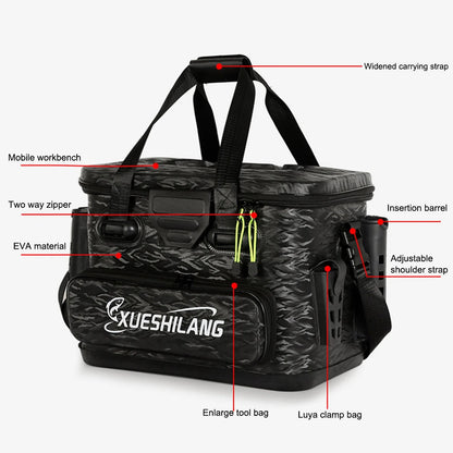 Large Portable Fishing Tackle Box with Multi-Compartment Storage