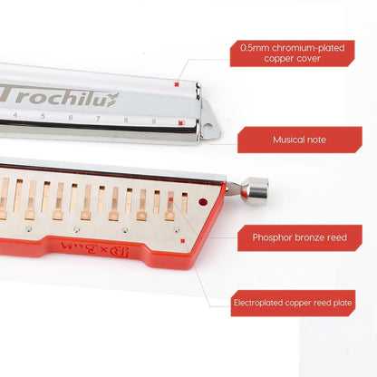 Portable Chromatic Harmonica 10-Hole for Beginners