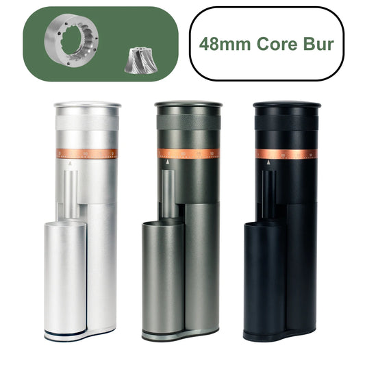 Electric Coffee Grinder 48mm Burr Stepless Grind Adjustable White
