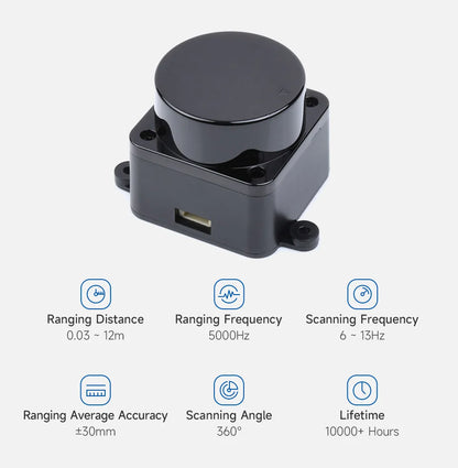Smart 360 Degree TOF Laser Lidar Scanner Kit for Robots
