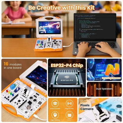 ESP32-P4 Starter Kit with 16 Modules and AI Lessons