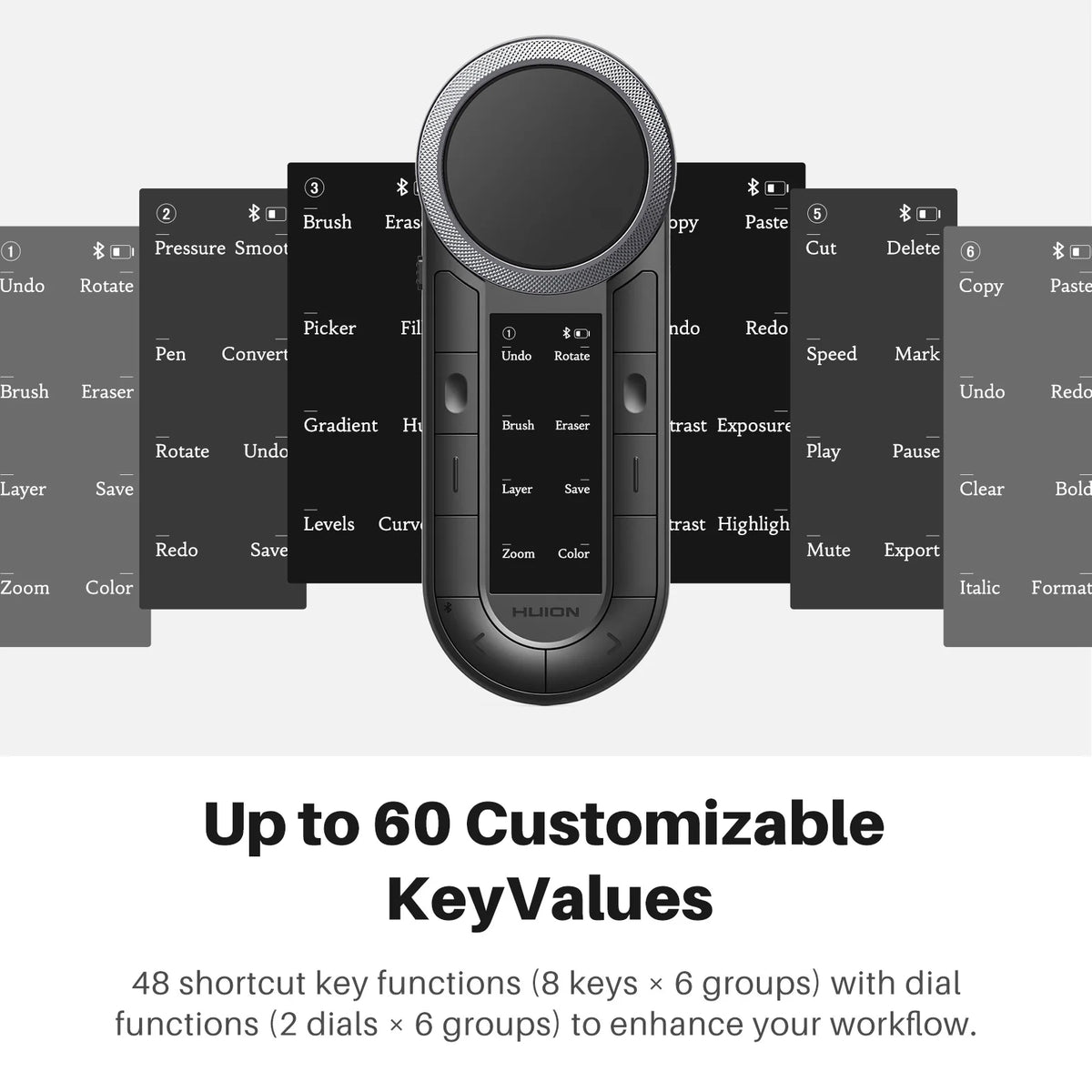 Bluetooth Keydial Remote with Dual Dials and OLED Display