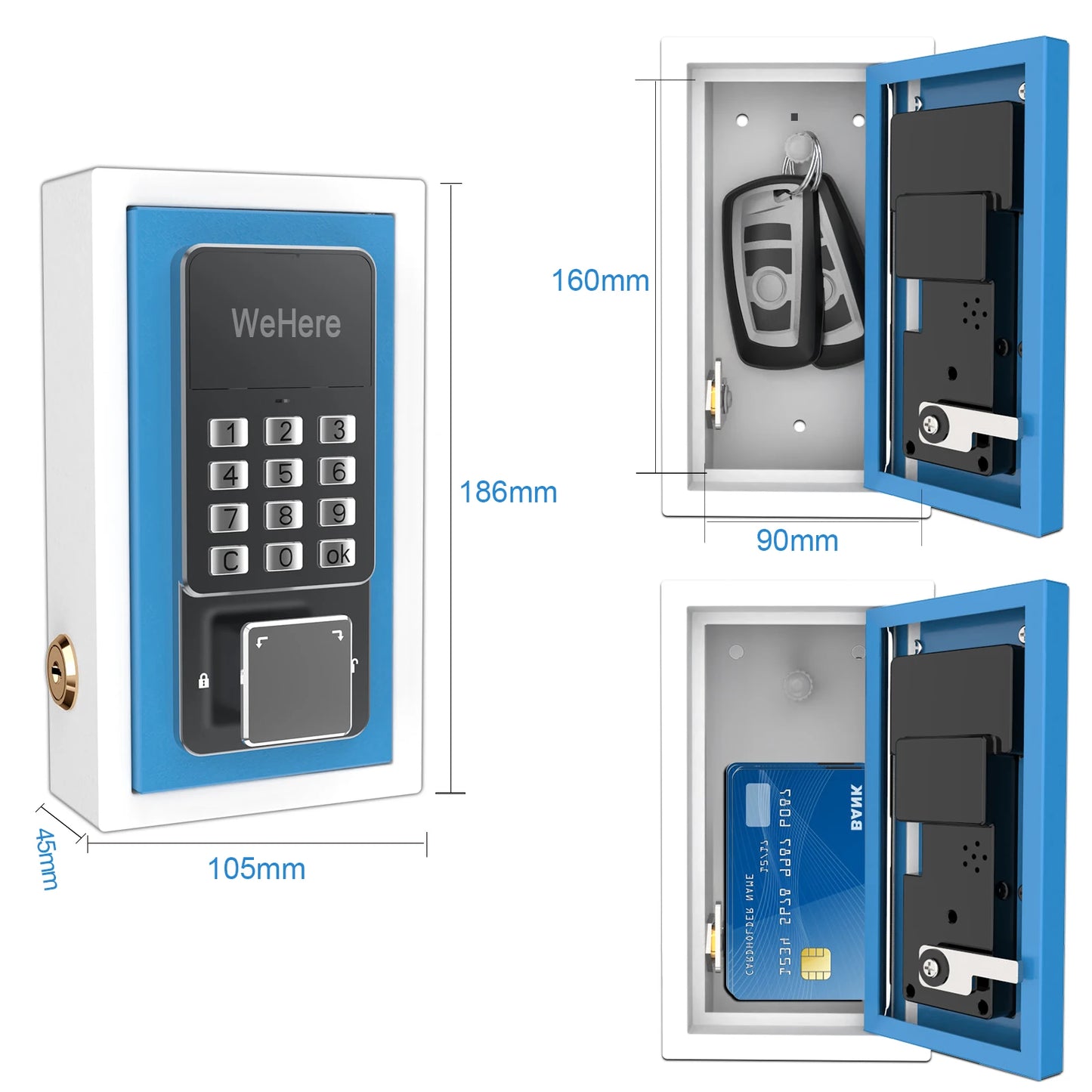 WiFi App Controlled Key Lock Box Black