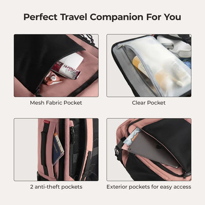 Compression Travel Backpack Anti Theft Shoe Pocket Cabin Bag