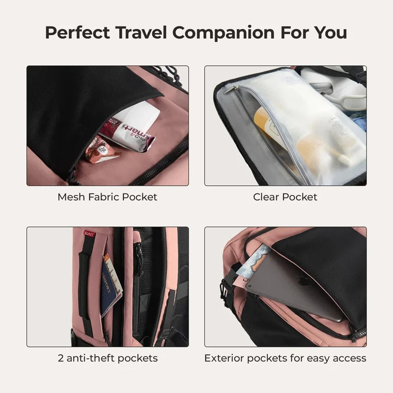 Waterproof Cabin Backpack Shoe Compartment Anti Theft Travel Bag