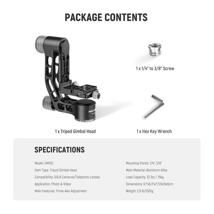 360 Panoramic Gimbal Head for Tripod & Monopod