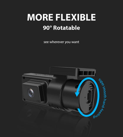 Rotatable Dual Lens Dash Cam with 4G Live Streaming