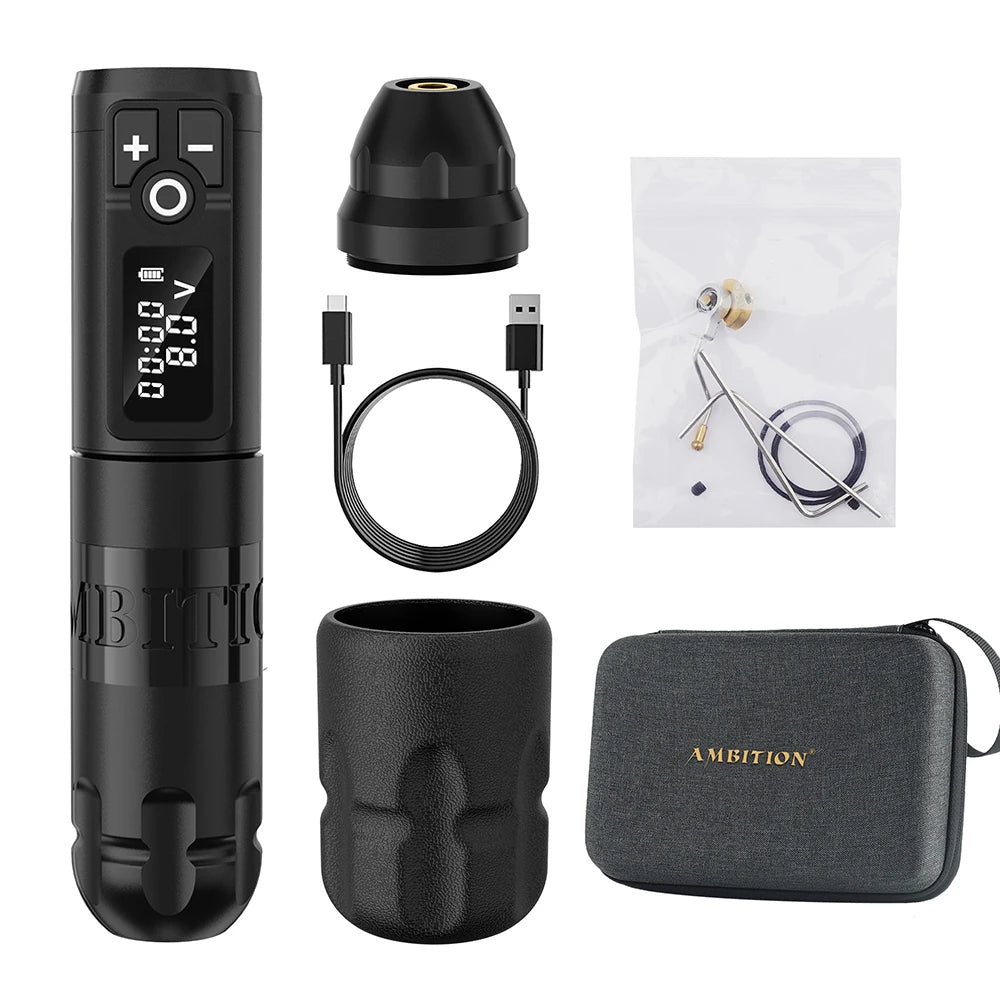 Cordless Rotary Tattoo Pen Battery 2400mAh Portable Black