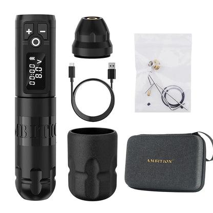Cordless Rotary Tattoo Pen Battery 2400mAh Portable Black