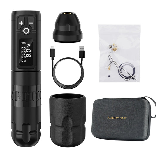 Cordless Rotary Tattoo Pen Battery 2400mAh Portable Black