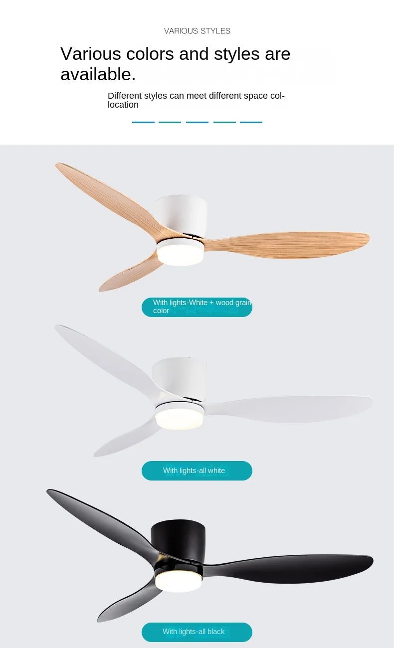 Modern Ceiling Fan Light Flush Mount Smart Bedroom Lighting Fan