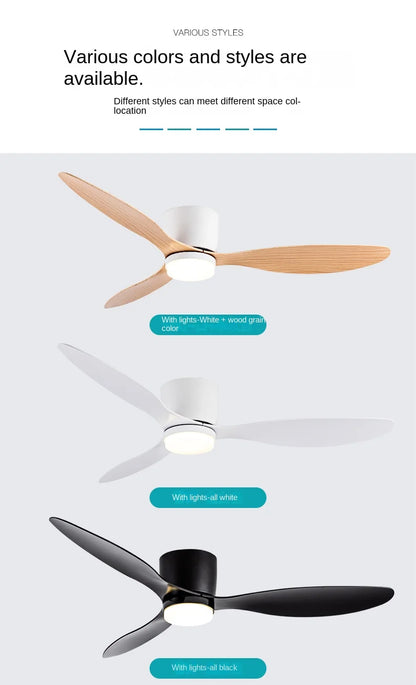Modern Ceiling Fan Light Flush Mount Smart Bedroom Lighting Fan