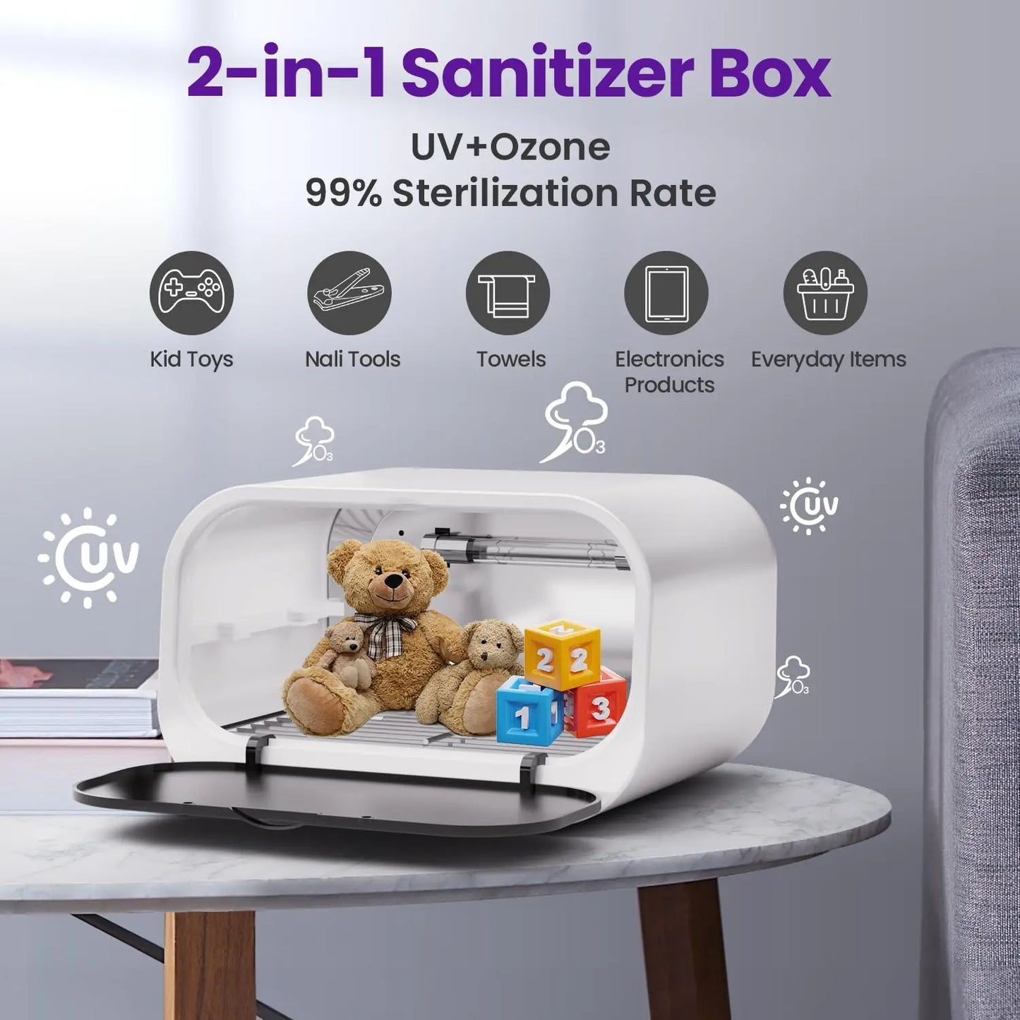 Double Shelf UV Ozone Disinfection Cabinet