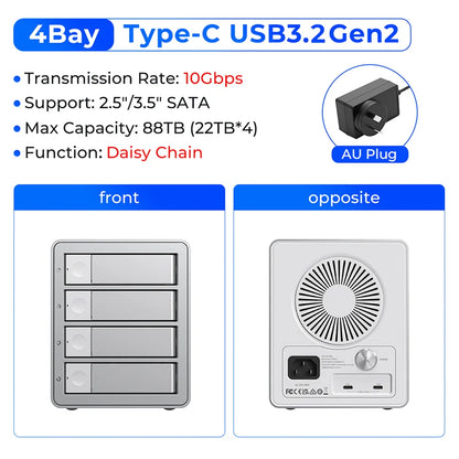 USB C 10Gbps Multi Bay HDD SSD Docking Station
