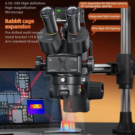 Heavy Duty Trinocular Soldering Microscope Set