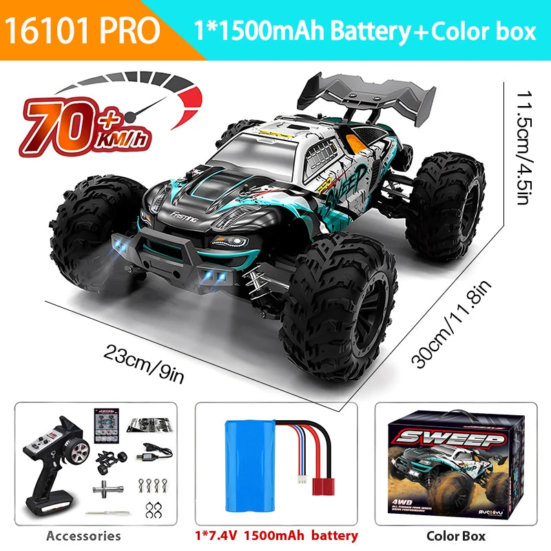Remote Control Monster Truck 70KMH with LED Lights