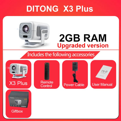Portable 1080p Projector with Auto Focus and Auto Keystone