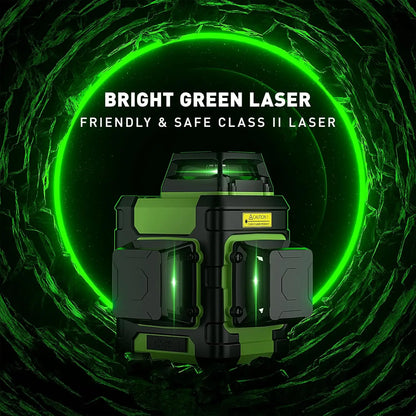 Rechargeable 3D Green Laser Level with Carry Case and Pulse
