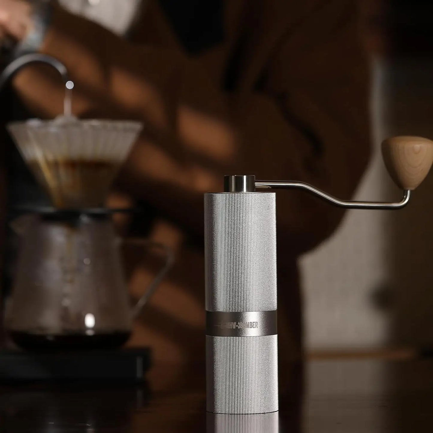 Manual Coffee Grinder with Adjustable Titanium Burr Blades