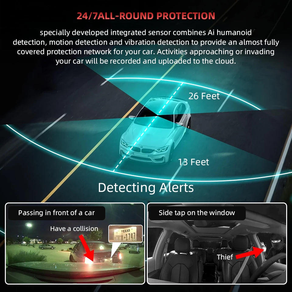 4G LTE Dual Lens Dash Cam 4K GPS Night Vision