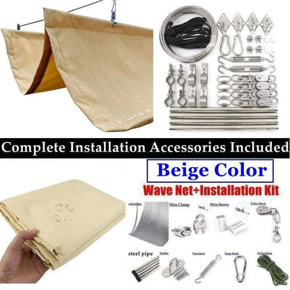 Outdoor 3.5x3m Beige Waterproof Shade Sail Telescopic