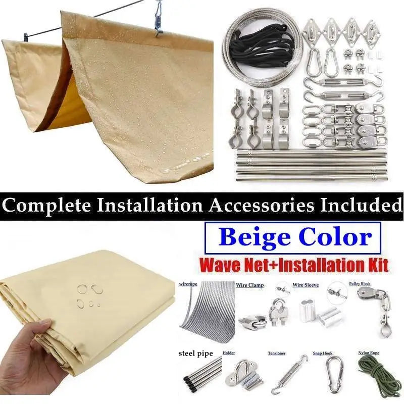 Khaki 2.5mx5m Telescopic Patio Sun Shade Cover