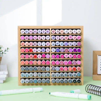 Bamboo Pen and Pencil Organiser for Art Supplies and Stationery