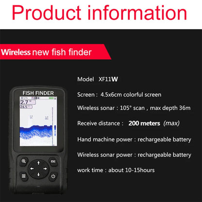 Portable Colour Fish Finder with Rechargeable Battery 200m