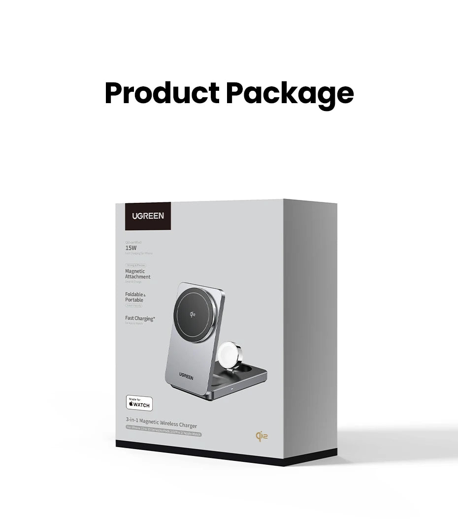 25W Qi2 Magnetic Charger Stand for iPhone and AirPods