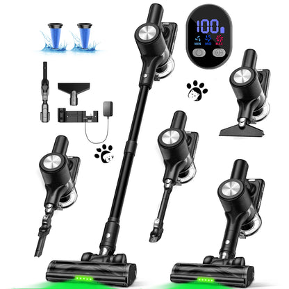 Self-Standing Cordless Vacuum Cleaner for Pet Hair Black