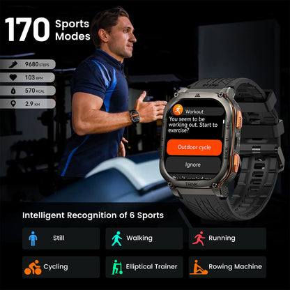 Black Waterproof Smartwatch Set with Replacement Band and Protector